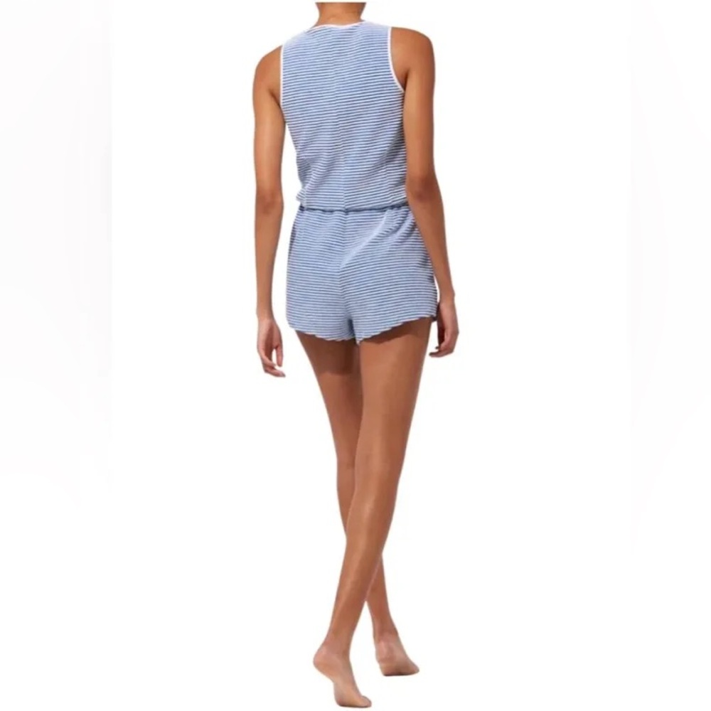 Solid & Striped Terrycloth Blue/White Striped Rom… - image 2